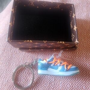 Fashion  Blue and Orange Sneaker Keychain Or Bag Chatm